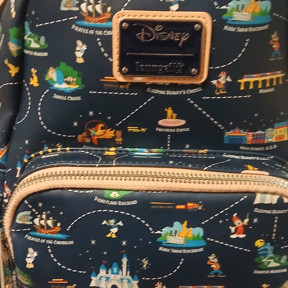 Navy Blue Patterned Backpack - image 2